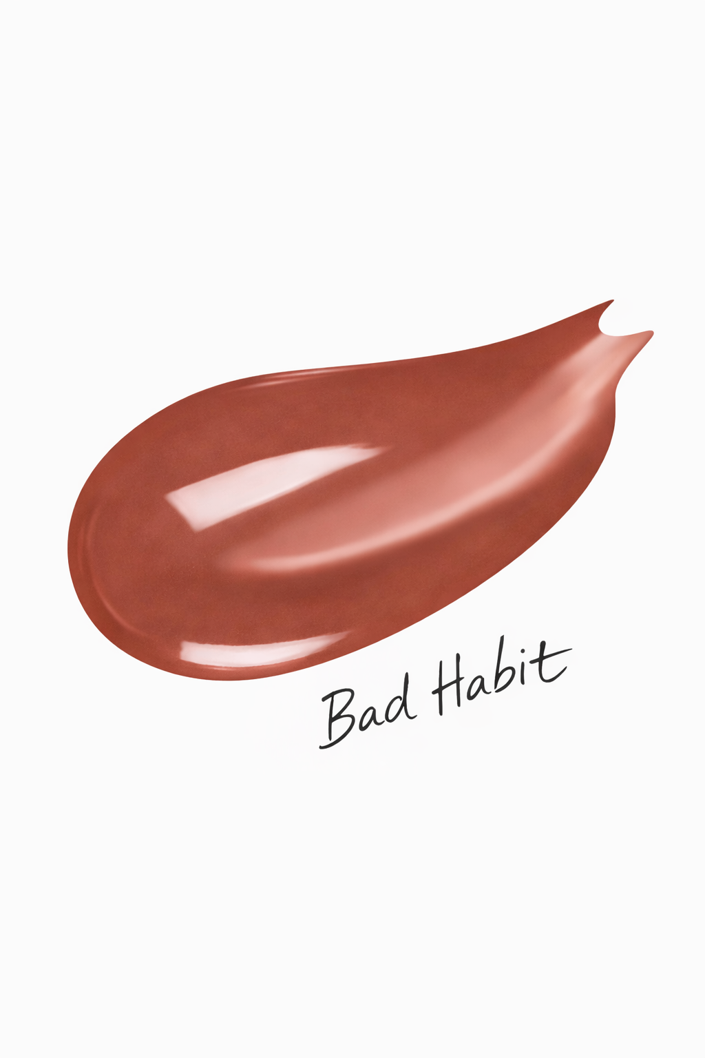Lipstick swatch labeled 'Bad Habit' on a white background