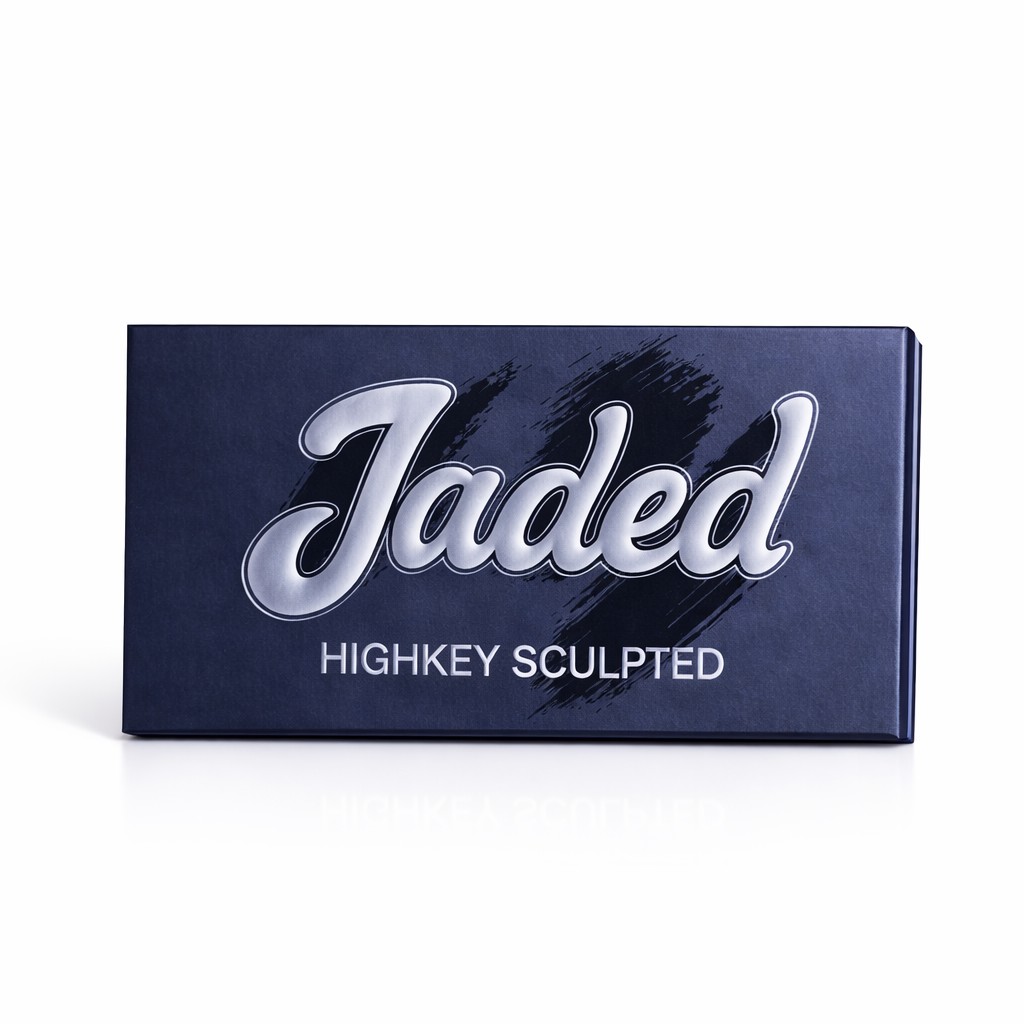Jaded Highkey Sculpted makeup palette on a white background