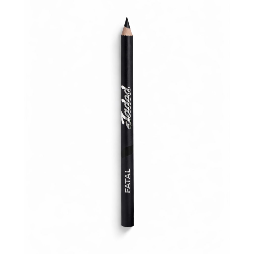 Black lip pencil with 'Fatal' branding on a white background